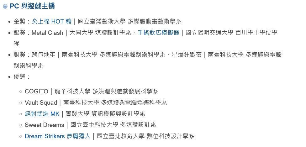 數位系同學得獎公告